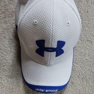 Women's Under Armour Heat Gear Ball Cap Hat White Blue - OS